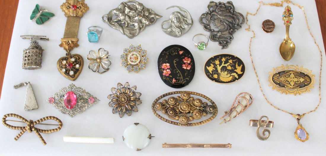 Victorian Gold Filled, 925, Costume Jewelry Lot (1 of 4)