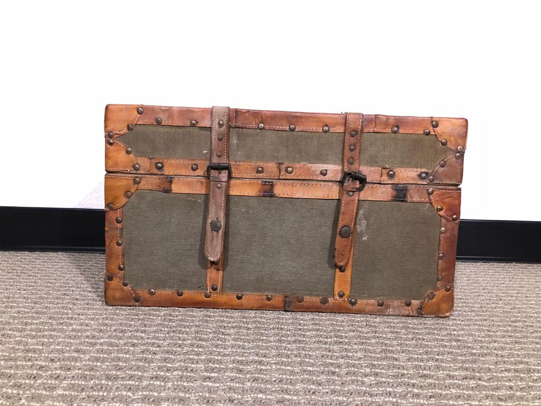 Small Leather and Corduroy Trunk (1 of 2)