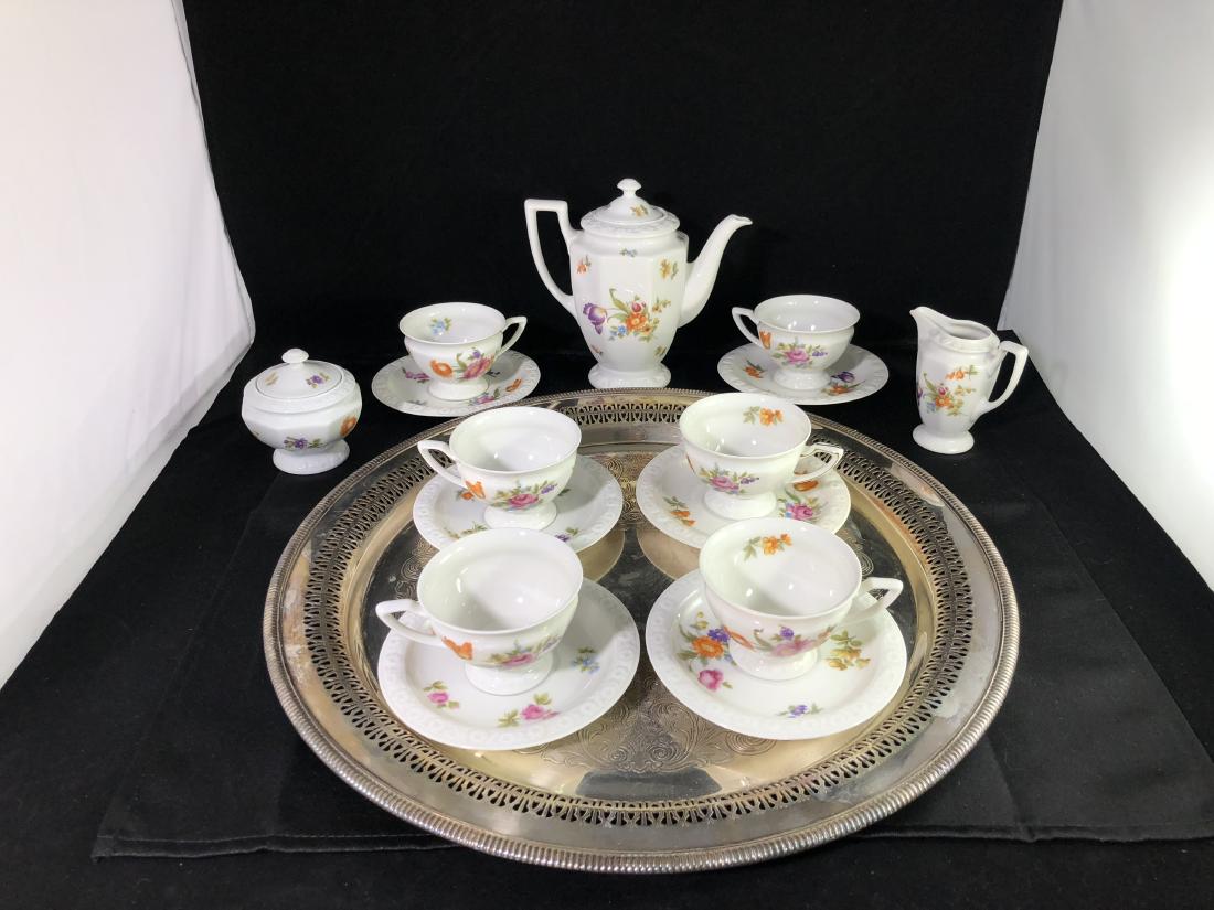 Selb Germany Tea Set on Silver Tray (1 of 5)