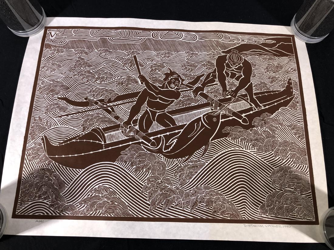 4 Large Dietrich Varez Hawaiian Woodblock Prints (1 of 9)