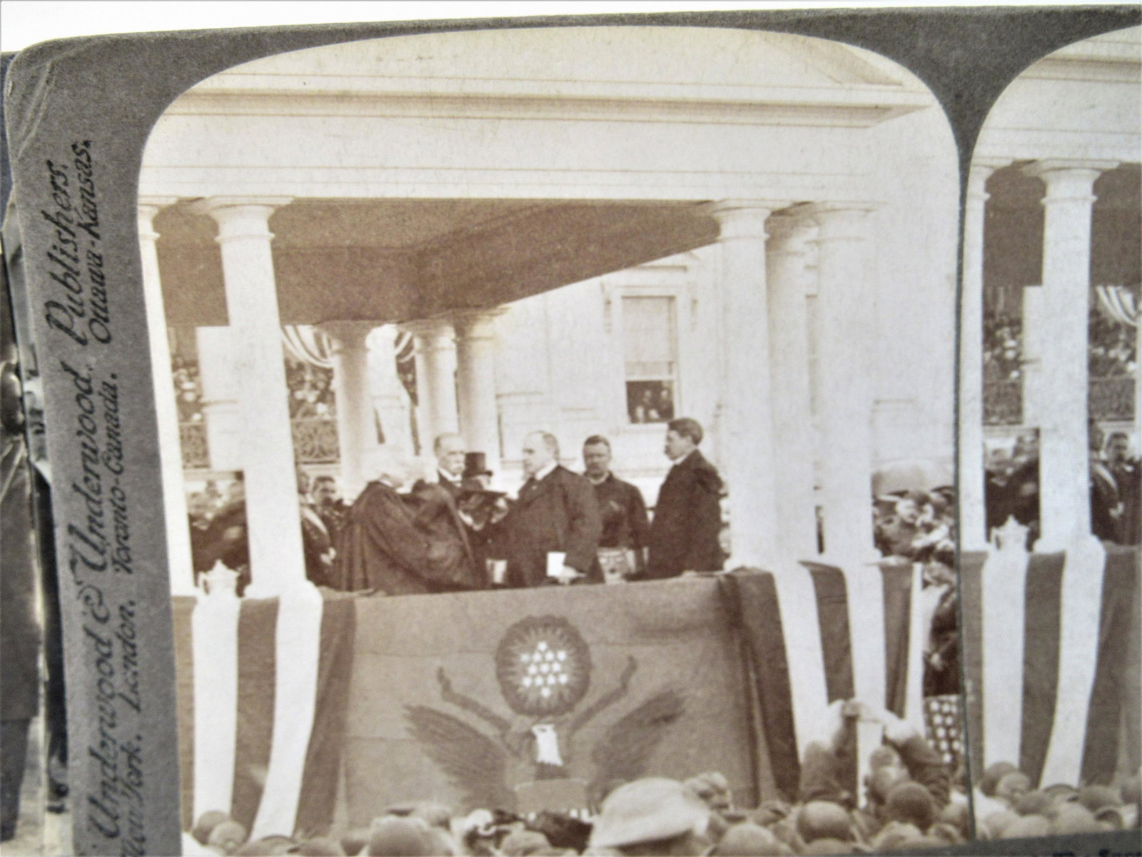5 US President antique stereoviews: Keystone- 2 Wilson, McKinley, Theodore and Mrs. Roosevelt,