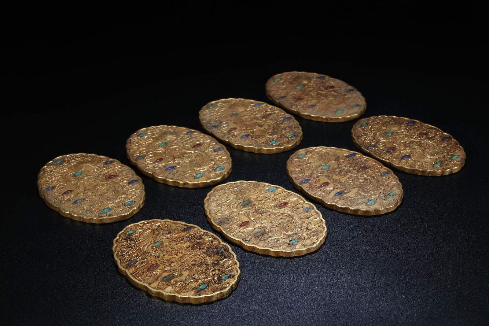 A Set of Eight Gilt Bronze the Emperor's Token (1 of 7)