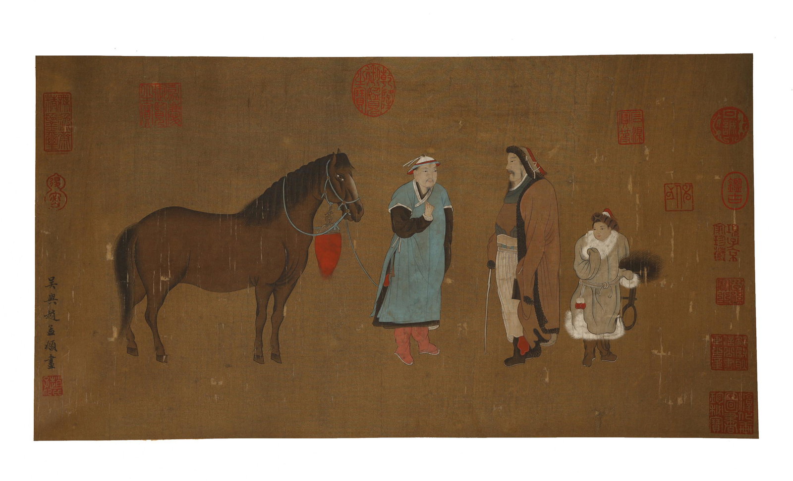 Zhao Mengfu, Figures and Horse Painting: L: 58cm W: 47cm