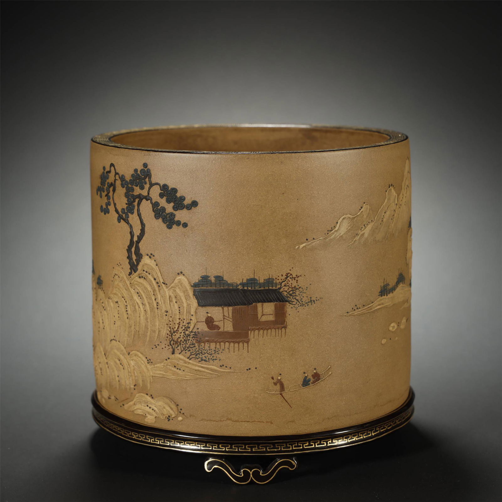Qing Dynasty, Zisha Landscape Penholder (1 of 12)