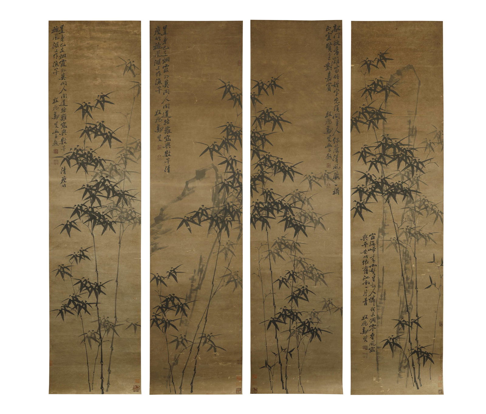 Zheng Banqiao, Four Chinese Paintings Hanging Scrolls (1 of 11)