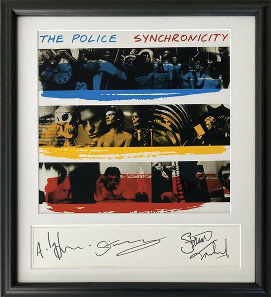 The Police Group Signature Framed “: The Police Group Signature Framed “Synchronicity” Display (3 Sigs) (Beckett/BAS Guaranteed)
