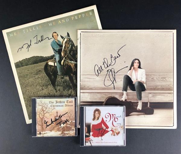 Music Legends: Lot of four (4) GREAT Items: Mel Tillis: #1: Mel Tillis Album - Signed in felt tip marker. Overall in fine condition with minor handling wear to the edges (LOA from Beckett/BAS) #2: Emmylou Harris Album - Signed on the cover in felt tip mark