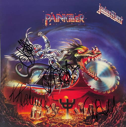 Judas Priest: Group Signed "pain Killer" Album Cover (beckett/bas