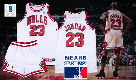 1997-98 Michael Jordan Game Used & Signed Chicago Bulls Home Uniform (Jersey and Shorts) with