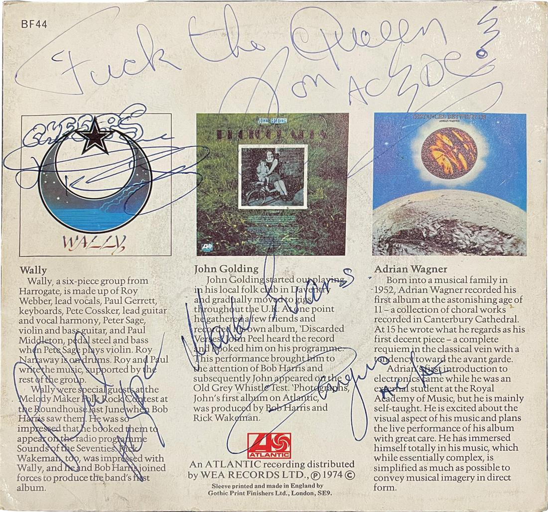 AC/DC Vintage Signed Album with Bon Scott "F**k The Queen" Inscription! (Beckett/BAS LOA): This item is part of Iconic Auctions 2022 Holiday Feature Auction, showcasing over 1,300+ lots of autographs, trading cards and memorabilia. This auction will close on Thursday, December 8th at www.Ic
