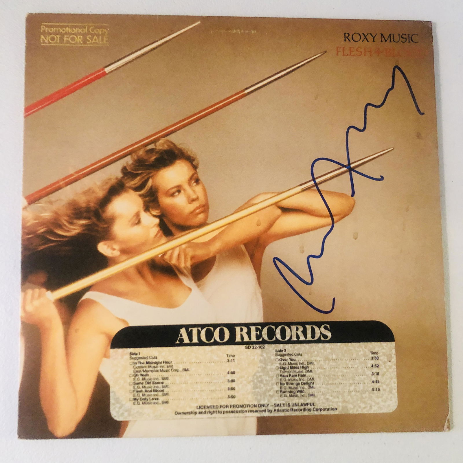 Roxy Music: Bryan Ferry Signed â€œFlesh & Bloodâ€ Promo Album (Brennan Collection) (Beckett/BAS): This item is part of Iconic Auctions 2022 Grand Finale Feature Auction, showcasing over 1,100+ lots of autographs, trading cards and memorabilia. This auction will close on Saturday, January 7th at ww