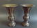 Set of two vintage Chinese bronze ritual Gu vessels