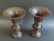 Set of two vintage Chinese bronze ritual Gu vessels - 4