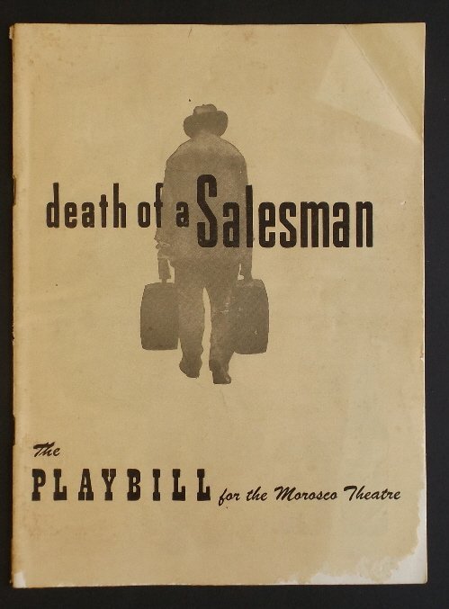 Arthur Miller, Death of a Salesman Playbill 1949 ill.: Morosco Theater, Playbill for the week beginning Monday, July 4, 1949. "Death of a Salesman", a New Play by Arthur Miller, directed by Elia Kazan, starring Lee J. Cobb as Willy Loman and Arthur Kenned