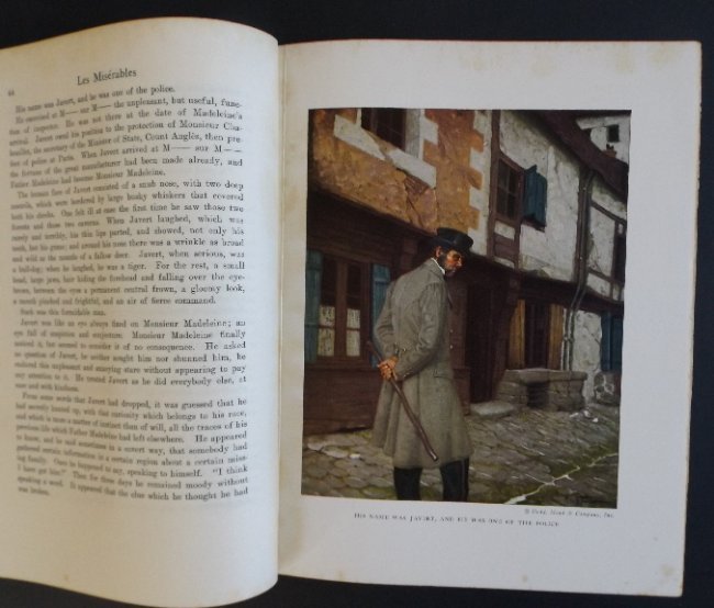 Victor Hugo, Les Miserables 1925 Color Plates Schaeffer: "Les Miserables" by Victor Hugo, illustrated by Mead Schaeffer, published by Dodd, Mead and Company, First Edition with Schaeffer's plates, 1st print, 1925. [the point of first introductory printing: 
