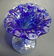 Cobalt Blue Flower Art Glass Vase hand blown - 2