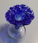 Cobalt Blue Flower Art Glass Vase hand blown - 3
