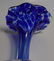 Cobalt Blue Flower Art Glass Vase hand blown - 6