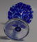 Cobalt Blue Flower Art Glass Vase hand blown - 7