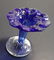 Cobalt Blue Flower Art Glass Vase hand blown - 8