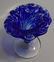Cobalt Blue Flower Art Glass Vase hand blown - 9