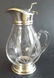 Hand cut glass cruet with silver base and lid - 2