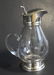 Hand cut glass cruet with silver base and lid - 4