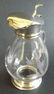 Hand cut glass cruet with silver base and lid - 7