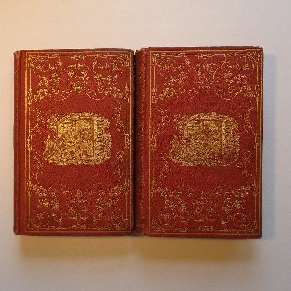 Beecher Stowe, Uncle Toms Cabin, 1stEd 1852 Compl. 2vol: "Uncle Tom's Cabin, or Life Among the Lowly", by Harriet Beecher Stowe, published by John P. Jewett, 1852, set by Hobart & Robbins, printed by Geo. C. Rand, First Edition. Complete set of both volumes