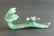 Chinese Green Jade Hand Carved Ruyi Scepter with 2 Bats