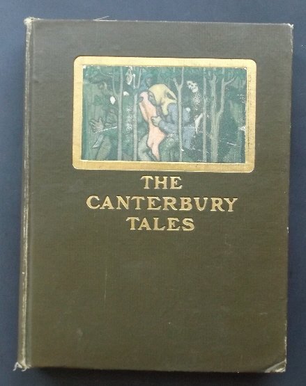 Chaucer, Canterbury Tales, Clark Plates 1stEd 1904: "The Canterbury Tales of Geoffrey Chaucer. A Modern Rendering into Prose of the Prologue and Ten Tales", by Percy MacKaye, with pictures in color, by Walter Appleton Clark, published by Fox, Duffield 