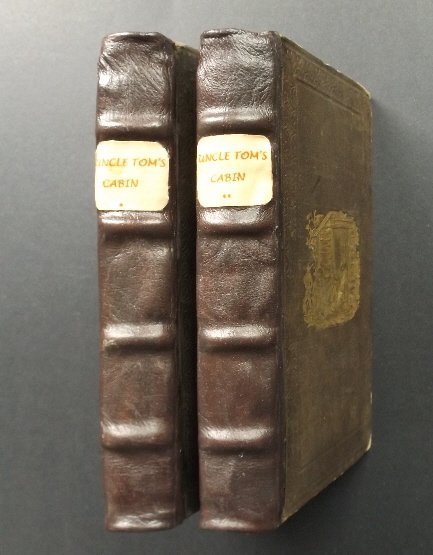 Beecher Stowe, Uncle Toms Cabin, 1stEd 1852 2vol. ill.: Complete set of both volumes of the First Edition "Uncle Tom's Cabin, or Life Among the Lowly", by Harriet Beecher Stowe, published by John P. Jewett, 1852, set by Hobart & Robbins, printed by Geo. C.