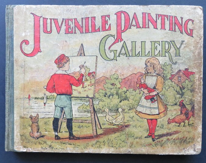 Wetherbee, Juvenile Painting Gallery 1908 Coloring Book: "Juvenile Painting Gallery", by F.I.Wetherbee, children's coloring and painting book, published by M.A. Donohue and Company, 1908. "Being a collection of the most artistic color schemes ever produced 