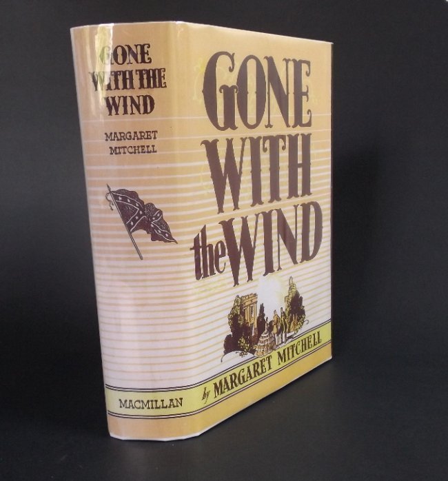 Mitchell, Gone with the Wind, 1stEd 1st June Print 1936: "Gone with the Wind", by Margaret Mitchell, first edition, first June printing, published by the Macmillan Company in June 1936. The May printing was recalled and the book was officially issued in Jun