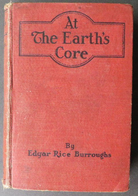Edgar Rice Burroughs, At The Earth Core 1922 illustrat.: "At The Earth's Core" by Edgar Rice Burroughs, illustrated by James Allen St.John, published by Grosset & Dunlap, 1922. All seven monochrome plates including frontispiece are present. The first editio