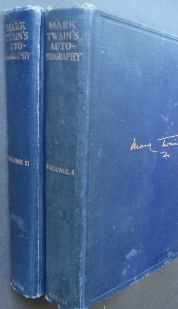 Mark Twain, Autobiography Complete 2 vol. 1stEd. 1925: "Mark Twain's Biography" with an Introduction by Albert Bigelow Paine. Complete in 2 volumes. 1st Edition; Harper & Brothers; New York and London. Volume I-- First Printing with the Harper code "H-Y" 
