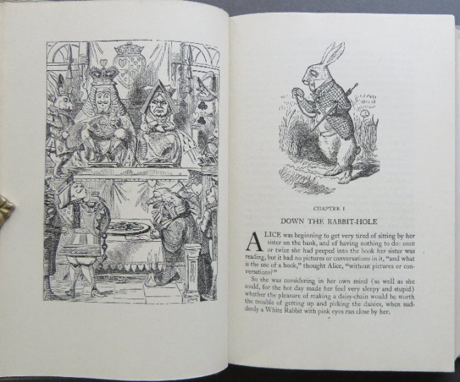 Lewis Carroll Complete, Alice, Looking Glass, +++ 1939: The Lewis Carroll Book, "Six Books in One" with original illustrations by John Tenniel and Henry Holiday, edited by Richard Herrick, published by Tudor, New York, 1939. Contains: "Alice in Wonderland"