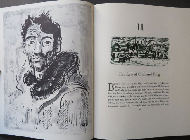 Jack London, Call of the Wild, 1960 Henry Poor illustr.: "Call of the Wild", by Jack London, with An Introduction by Pierre Berton, illustrated by Henry Varnum Poor, published by Heritage Press, New York, copyright 1960. Complete with Sandglass brochure and