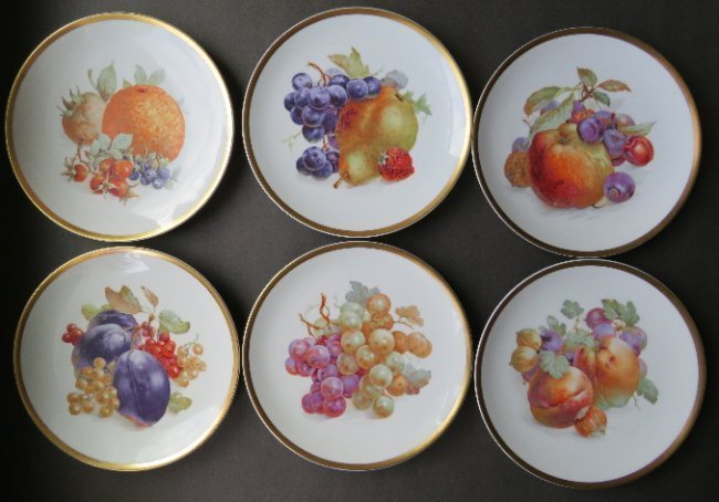 Orchard Set of 6 PMR Jaeger Porcelain Plates 1950s (1 of 12)