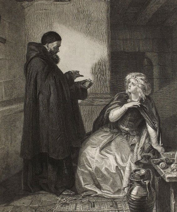 Edward Ward, Juliet in Cell 1873 Bourne Engraving (1 of 4)