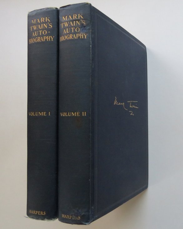 Mark Twain, Autobiography Compl. 2vol. 1stEd 1924 ill.: "Mark Twain's Biography" with an Introduction by Albert Bigelow Paine published by Harper & Brothers; New York and London, MCMXXIV [1924] on the bottom of the title pages, and 1924 copyright. Both vol