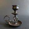 Antique Metal Black Cast Iron Candle Holder 1870s