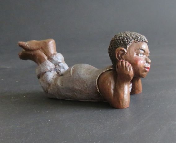 Day Dreaming Little Boy, Vintage African American figurine 1996 (1 of 7)