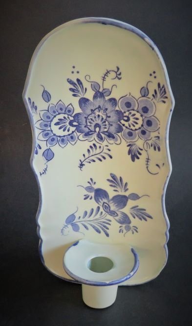 Vintage Blue Delftware Porcelain Wall Pocket Candle Holder (1 of 10)