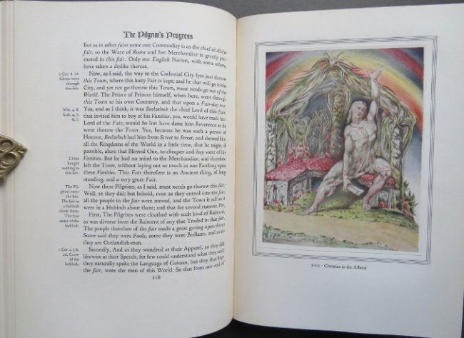 Bunyan, Pilgrims Progress, Blake illustrations, 1st Limited Ed. 1941: "The Pilgrim's Progress" by John Bunyan (1628-1688) with 29 watercolor paintings by William Blake, now printed for the first time." Edited by Geoffrey Keynes. Printed at the Spiral Press, New York for