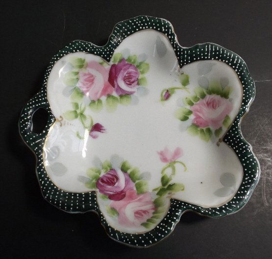 Antique Nippon Morimura Porcelain Dish, Noritake Moriage Roses 1890s (1 of 7)