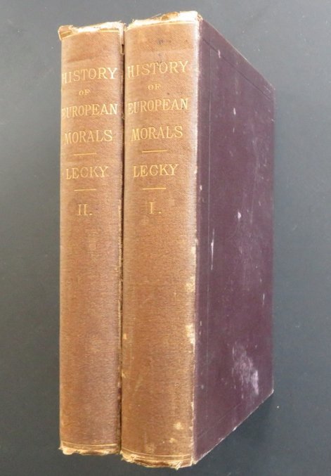 Lecky, European Morals Augustus to Charlemagne Complete 2vol. Ed. 1879: "History of European Morals from Augustus to Charlemagne" by William Edward Hartpole Lecky, Third Edition Revised, Published by Appleton and Company, New York, 1879. Complete in two volumes. Hard boar