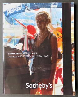 Contemporary Russian & Ukrainian Art, Sothebys London Catalog 2009: "Contemporary Art: Russian & Ukrainian" Sotheby's London Auction Catalog, 9 June 2009, Published by Sotheby's Auctioneers, London, 2009. Soft cover, 8.1/4" x 10.1/2"; 144 pages, 101 lots, full in colo