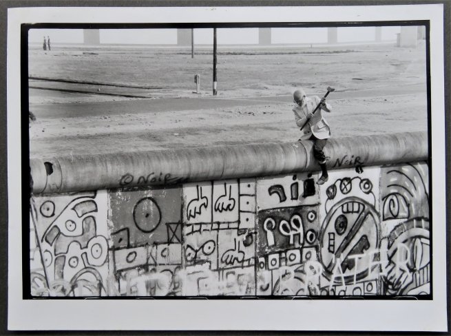 Original Photo, John Runnings Protesting the Berlin Wall, 1986 (1 of 5)