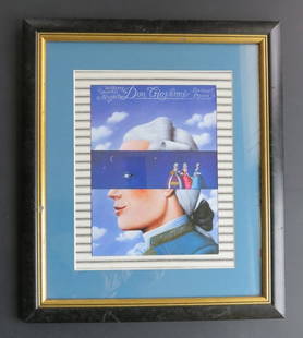 Rafal Olbinski, Mozart, Don Giovanni, Litho Poster 2004, Framed: Poster "Mozart. Don Giovanni", lithographic print, from the monography Olbinski Posters for Performing Art, [Olbinski began a close collaboration with Sheri and Kenneth Nahan of Patinae, Inc. and